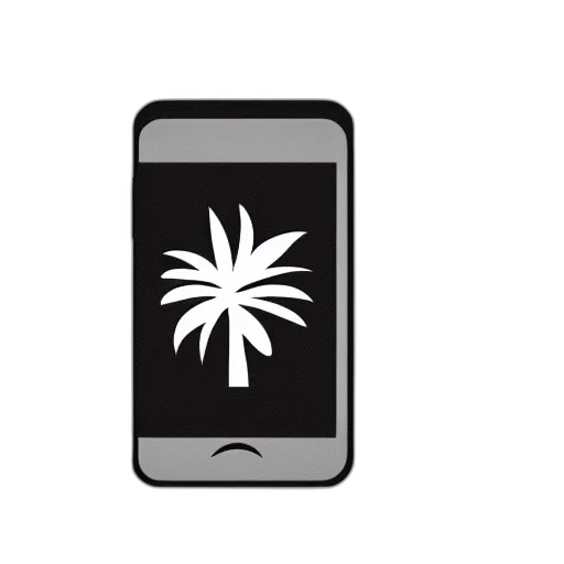 flower, weapon, monochrome, palm, tree, logo, minimalist, flat transparent PNG cut-out