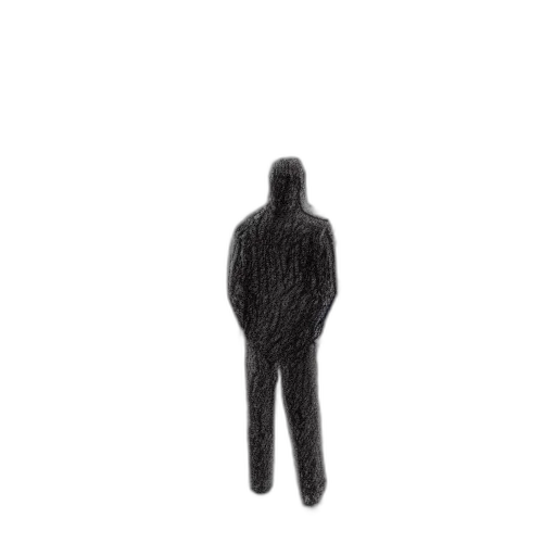 jacket, staff, mask, creature, 3d render, concept art, pixel art, photorealistic transparent PNG cut-out