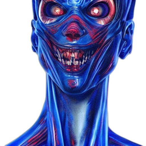 mask, face, creature, robot, concept art, comic book art, cyberpunk, photorealistic transparent PNG cut-out