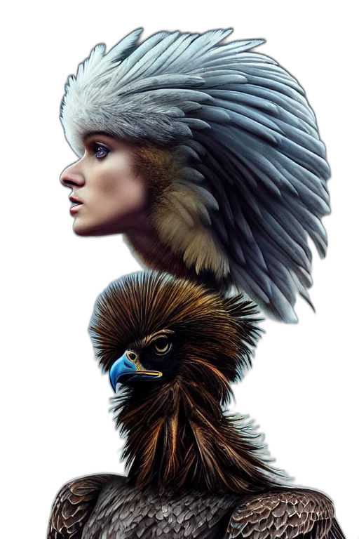 hair, animal, crown, hat, concept art, fantasy art, photorealistic, 3d render transparent PNG cut-out