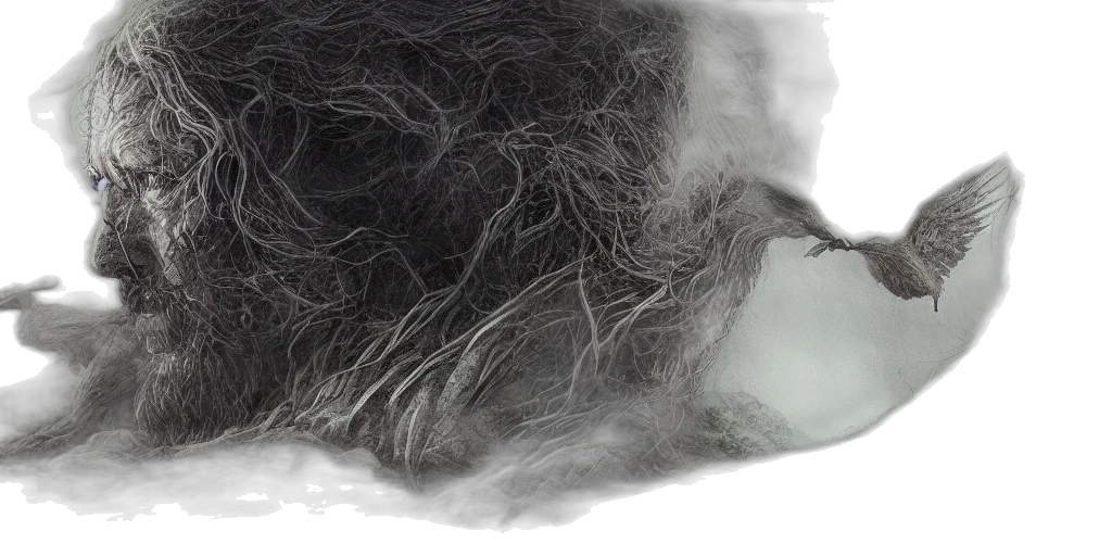 hair, face, mask, creature, photorealistic, underwater, carry, wayward transparent PNG cut-out