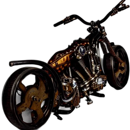 weapon, photorealistic, 3d render, concept art, cartoon, steampunk, harley, davidson transparent PNG cut-out