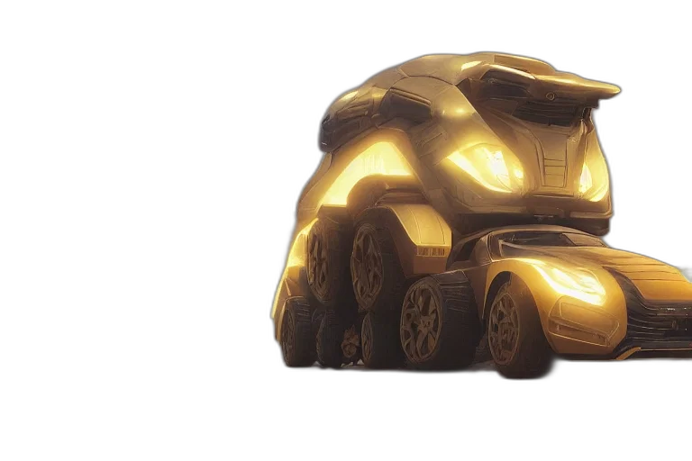 car, robot, concept art, 3d render transparent PNG cut-out