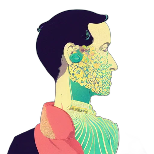 face, mask, robot, concept art, cyberpunk, cartoon, 3d render, green transparent PNG cut-out
