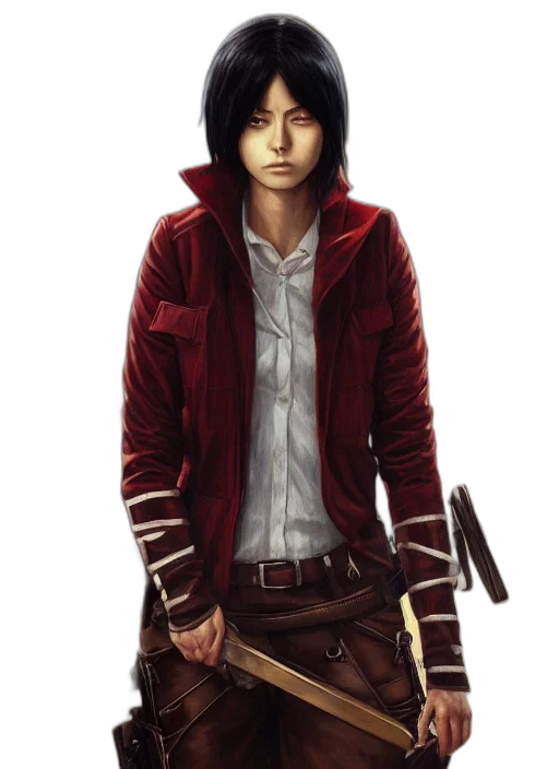 jacket, staff, weapon, concept art, comic book art, fantasy art, photorealistic, red transparent PNG cut-out