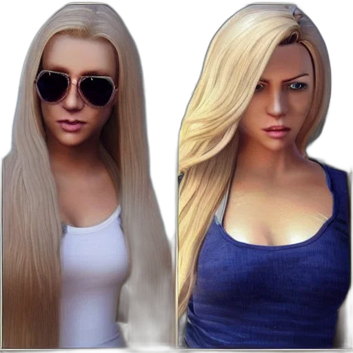 3d render, photorealistic, concept art, fantasy art, gta, style, blonde, hair transparent PNG cut-out