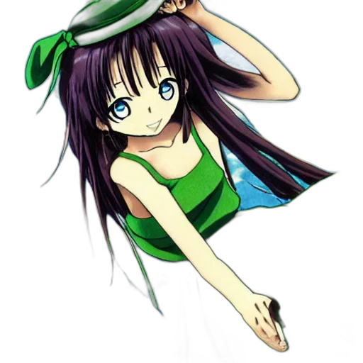 hat, dress, jewelry, staff, anime, cartoon, pixel art, photorealistic transparent PNG cut-out