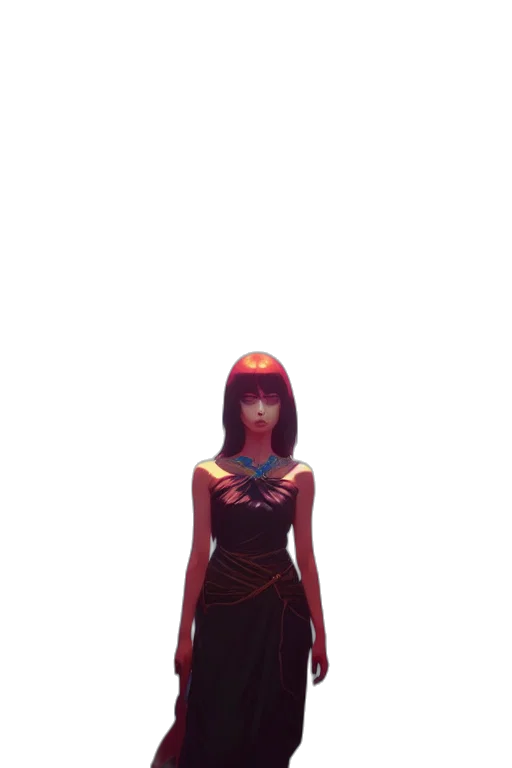dress, robot, mask, creature, 3d render, concept art, anime, fantasy art transparent PNG cut-out
