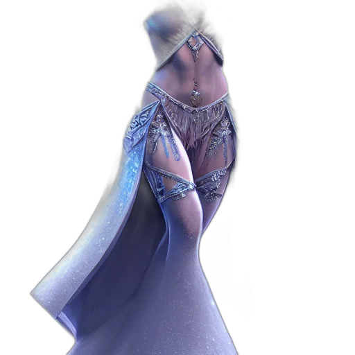 dress, jewelry, crown, concept art, 3d render, fantasy art, photorealistic, blue transparent PNG cut-out
