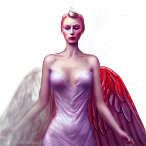 dress, fantasy art, concept art, photorealistic, comic book art, red, pastel, woman transparent PNG cut-out