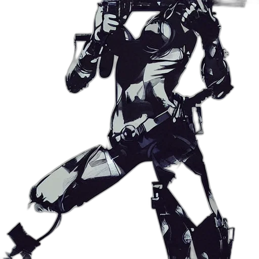 robot, weapon, staff, sword transparent PNG cut-out