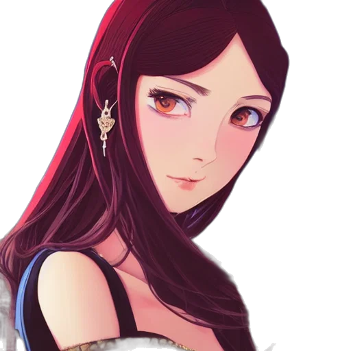 dress, face, crown, jewelry, fantasy art, anime, pixel art, concept art transparent PNG cut-out