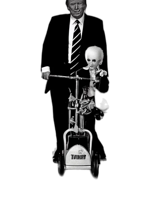 robot, staff, concept art, cartoon, comic book art, donald, trump, danny transparent PNG cut-out