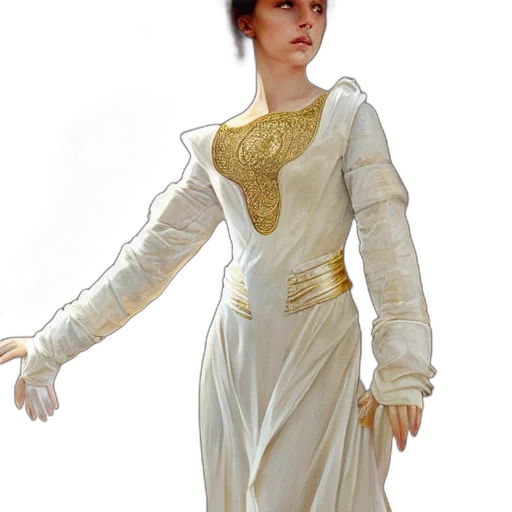 dress, staff, jewelry, crown transparent PNG cut-out