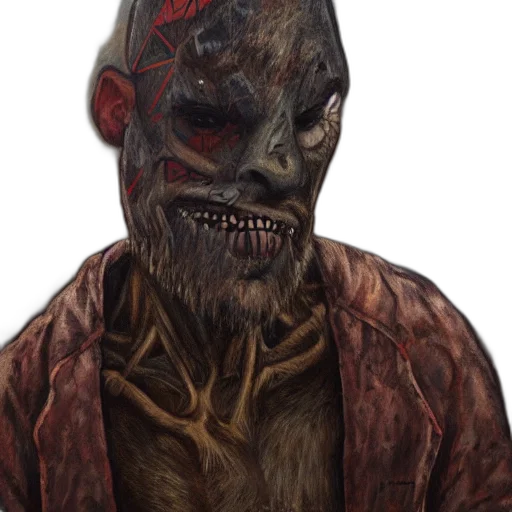 creature, mask, face, staff, concept art, fantasy art, photorealistic, 3d render transparent PNG cut-out