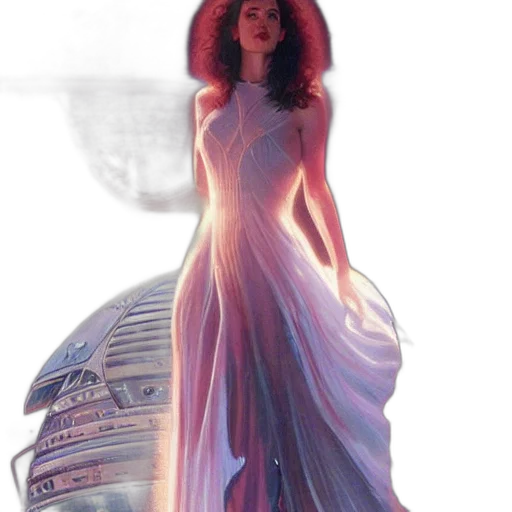 dress, robot, concept art, fantasy art transparent PNG cut-out
