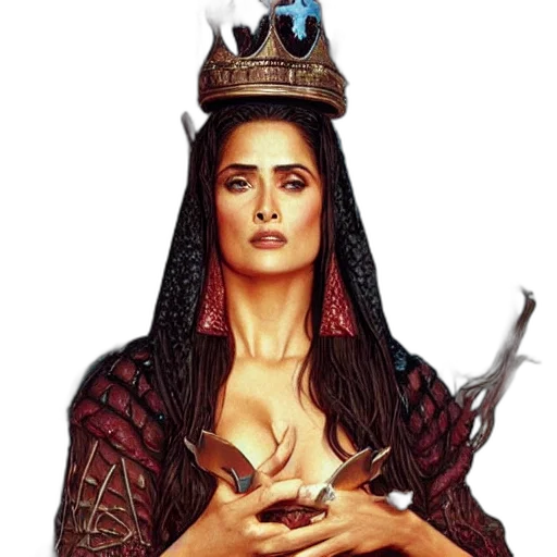 crown, jewelry, fantasy art, concept art, comic book art, photorealistic, salma, hayek transparent PNG cut-out