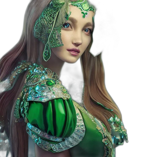 jewelry, dress, fantasy art, 3d render transparent PNG cut-out