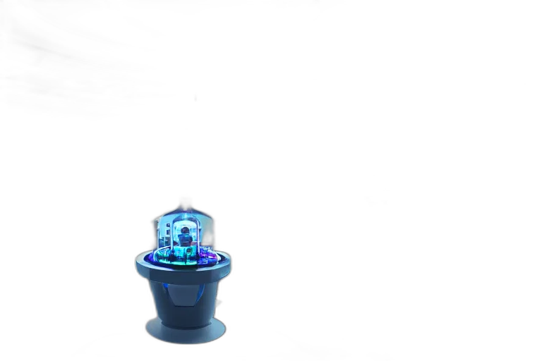 robot, jewelry, bottle, staff, 3d render, outer space, neon lights, futuristic transparent PNG cut-out