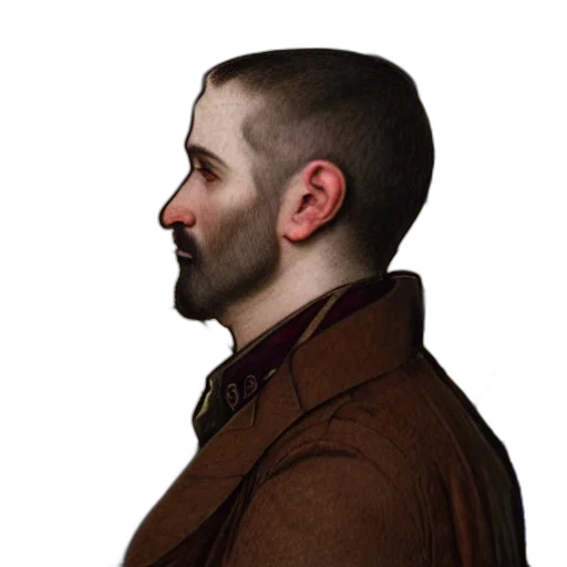 jacket, face, staff, mask, photorealistic, concept art, 3d render, cyberpunk transparent PNG cut-out