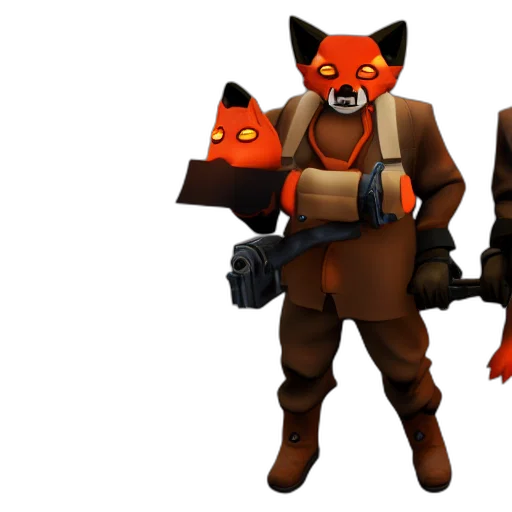 staff, concept art, 3d render, pixel art, fantasy art, senko, fox, team transparent PNG cut-out