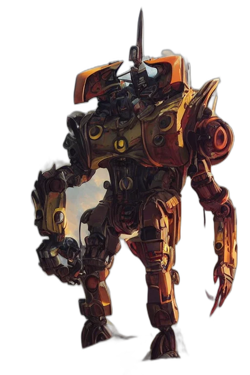 robot, weapon, staff, concept art transparent PNG cut-out