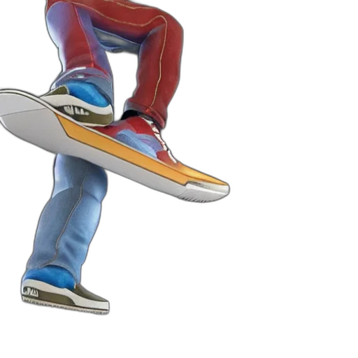 shoes, 3d render, concept art, photorealistic, tony, hawk, max, animation transparent PNG cut-out