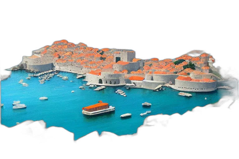 3d render, photorealistic, concept art, dubrovnik transparent PNG cut-out