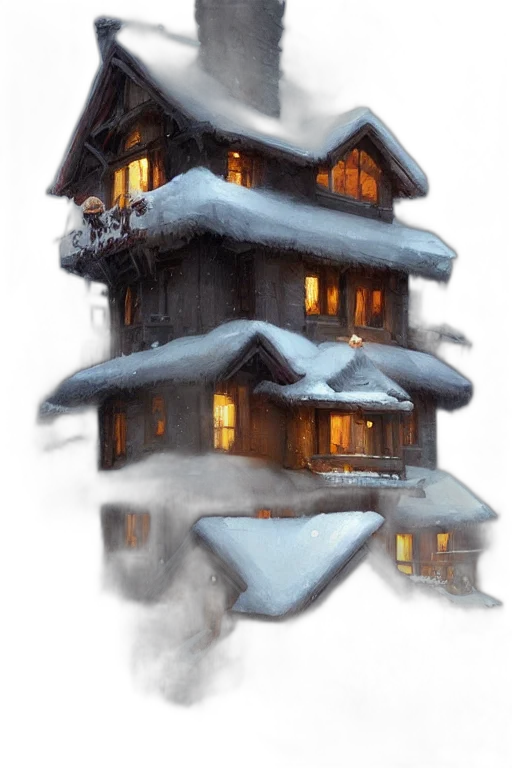 building, concept art, photorealistic, watercolor transparent PNG cut-out