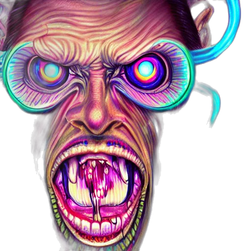 face, mask, creature, staff transparent PNG cut-out