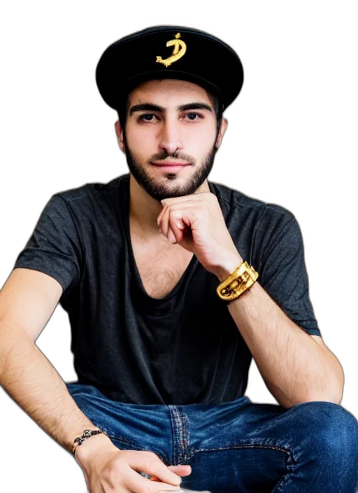 hat, face, jewelry, staff transparent PNG cut-out
