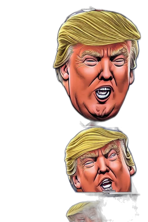 mask, face, 3d render, comic book art, concept art, photorealistic, donald, trump transparent PNG cut-out