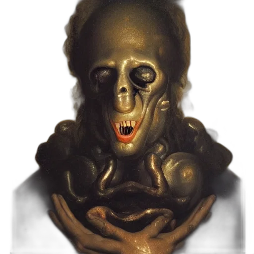 mask, face, creature, jewelry, concept art, photorealistic, oil painting, 3d render transparent PNG cut-out