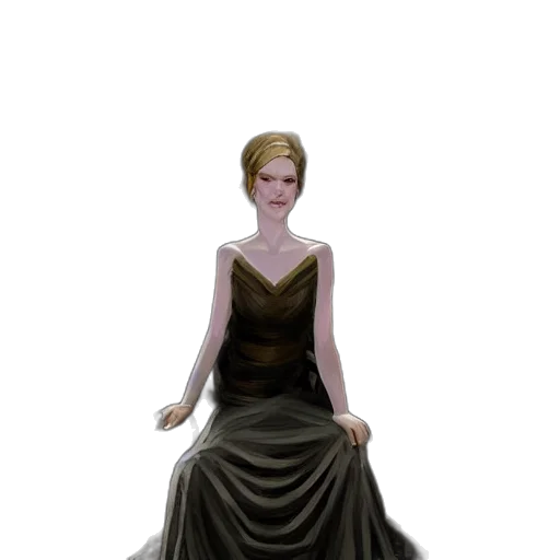 dress, jewelry, crown, staff transparent PNG cut-out