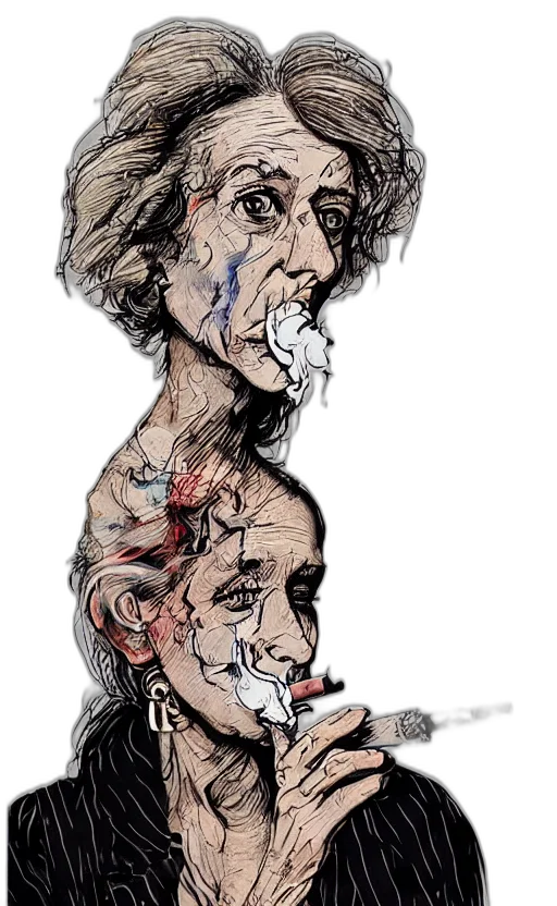 face, mask, hair, weapon, cartoon, concept art, comic book art, watercolor transparent PNG cut-out