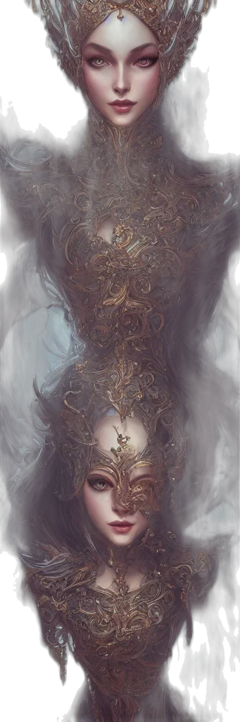crown, mask, face, dress, fantasy art, concept art, photorealistic, comic book art transparent PNG cut-out
