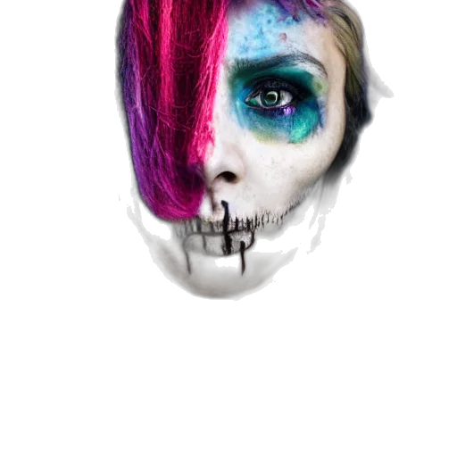 mask, face, hair, creature, photorealistic, watercolor, cyberpunk, concept art transparent PNG cut-out