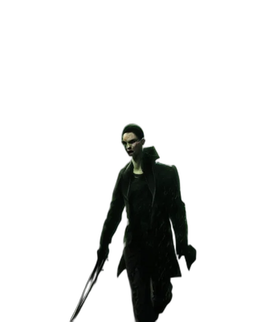 staff, weapon, mask, jacket, concept art, pixel art, 3d render, comic book art transparent PNG cut-out