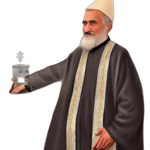 staff, pixel art, gray, haired, orthodox, priest, cassock, censer transparent PNG cut-out