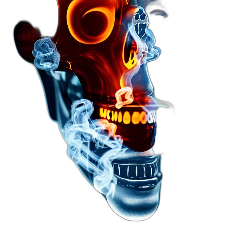 mask, bottle, robot, weapon, 3d render, concept art, photorealistic, fantasy art transparent PNG cut-out