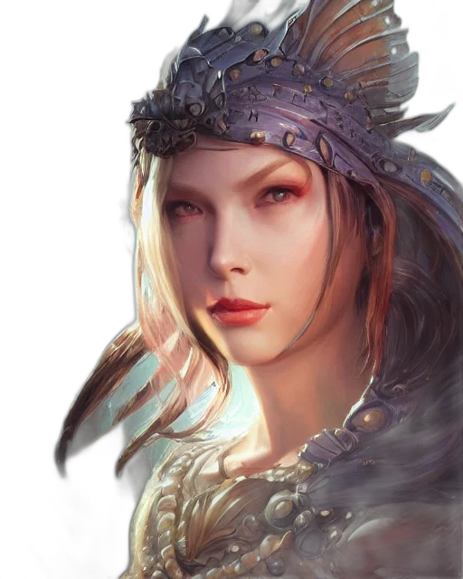 dragon, face, crown, sword, fantasy art, photorealistic, concept art, oil painting transparent PNG cut-out