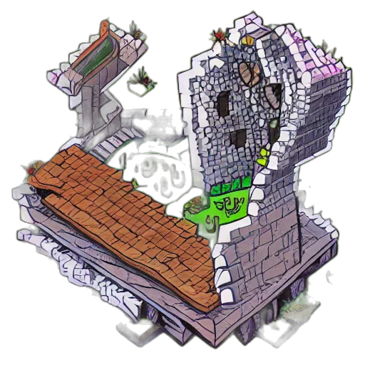 furniture, building, crown, weapon, concept art, pixel art, 3d render, fantasy art transparent PNG cut-out