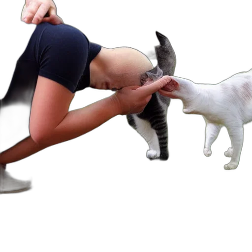 animal, creature, photorealistic, human, giving, milk, bottle, cat transparent PNG cut-out