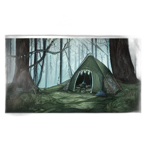 creature, concept art, fantasy art, 3d render, watercolor, forest, fog, night transparent PNG cut-out
