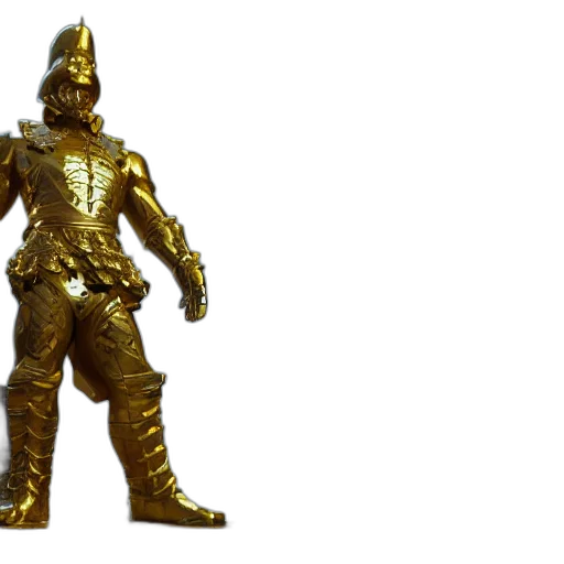 3d render, concept art, golden, portrait transparent PNG cut-out
