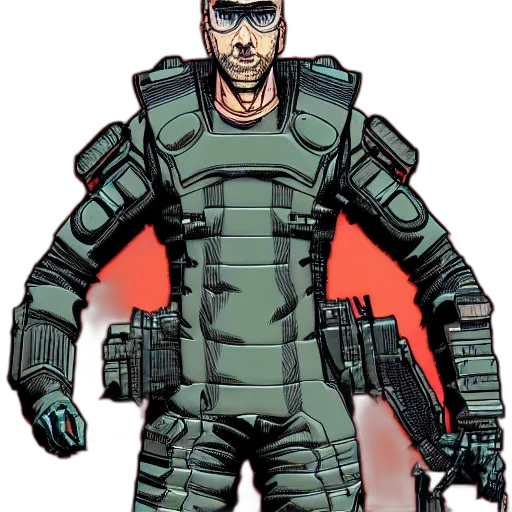 comic book art, concept art, cyberpunk, cartoon transparent PNG cut-out