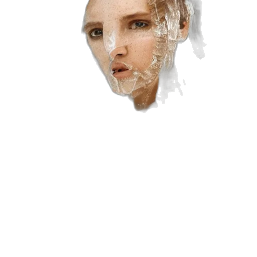 face, mask, hair, crown, photorealistic, pixel art, 3d render, concept art transparent PNG cut-out