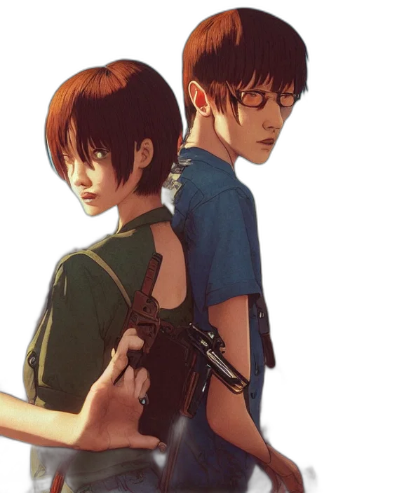 concept art, anime, comic book art, watercolor transparent PNG cut-out