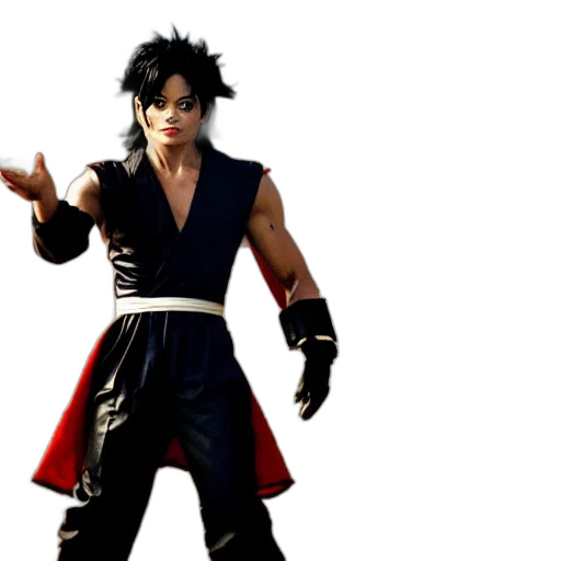 concept art, 3d render, still, michael, jackson, playing, goku, movie transparent PNG cut-out
