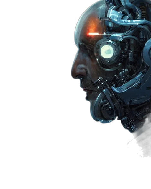 robot, face, cyberpunk, concept art transparent PNG cut-out